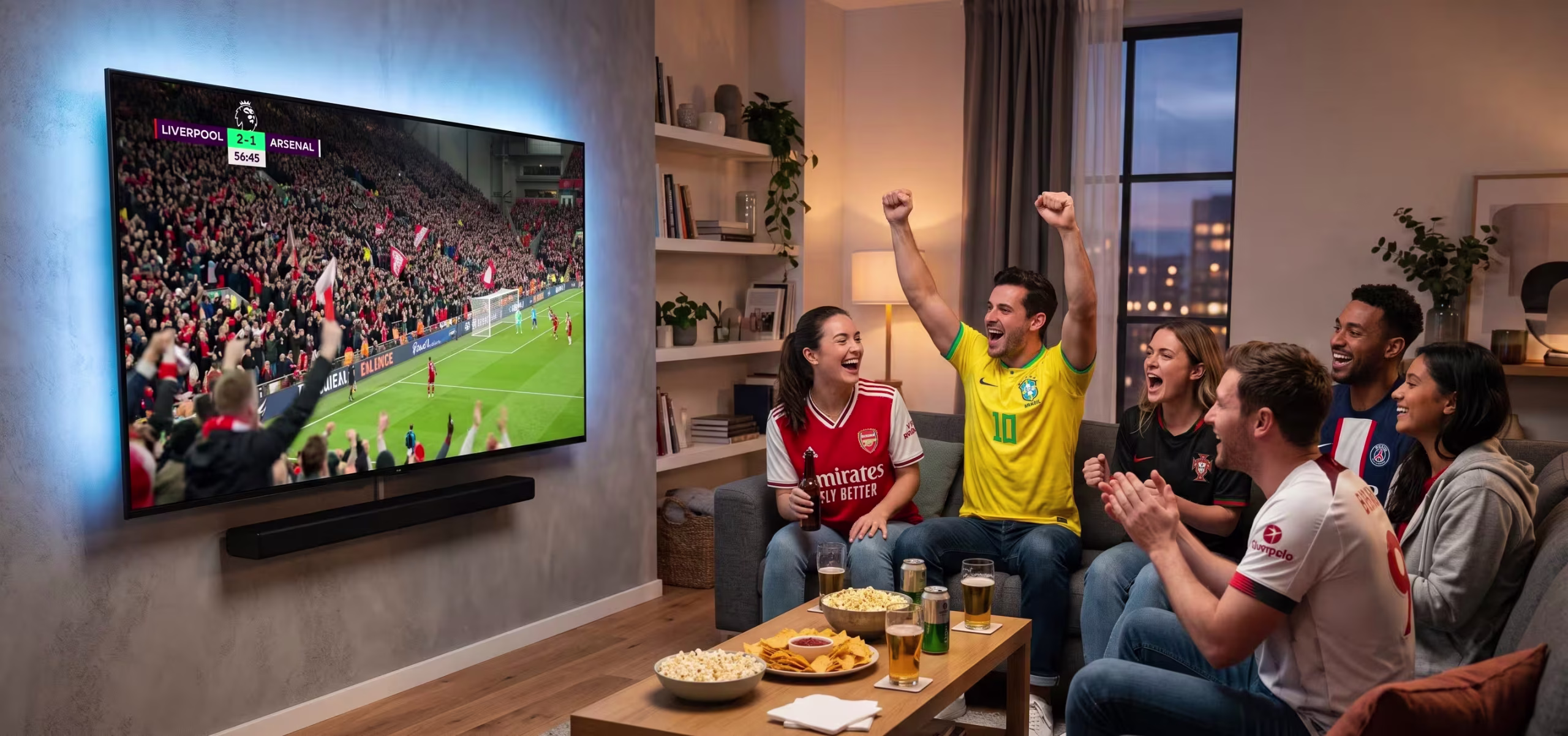 World Cup watch party setup