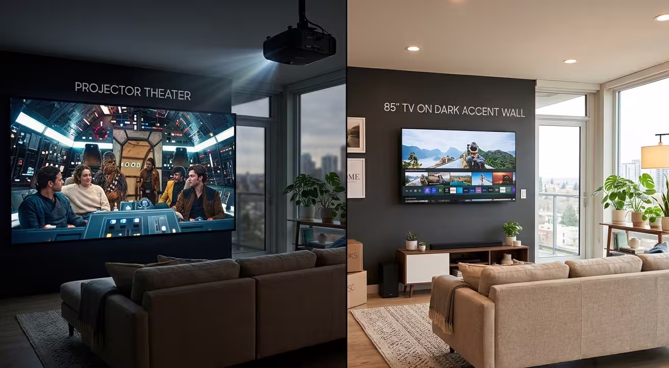 Projector vs. Big Screen TV: Which One Actually Works for Your Basement?